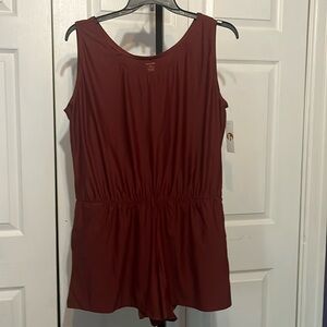 Women's Burgundy Swim Romper